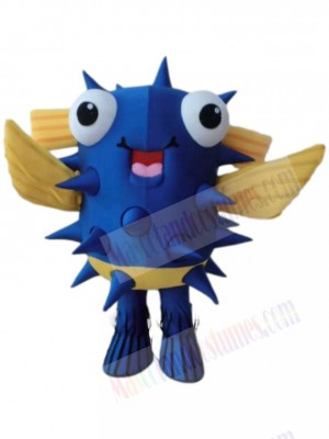 Cute Dark Blue Fish Mascot Costume Marine Animal