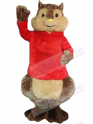 Chipmunk Mascot Costume Animal in Red Shirt