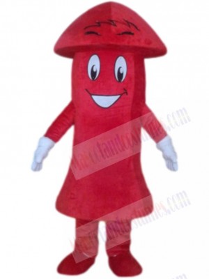 Happy Red Mushroom Mascot Costume Cartoon