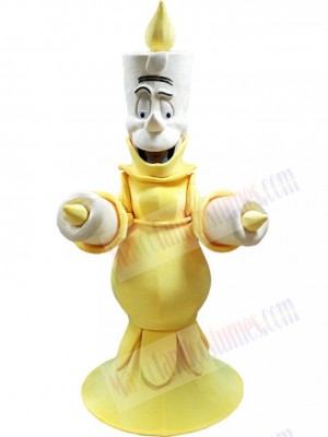 Yellow Burning Candle Mascot Costume Cartoon