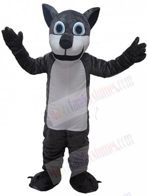 Grey Wolf with White Belly Mascot Costume Animal