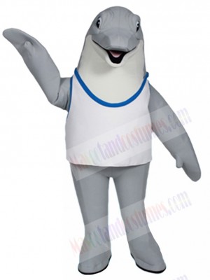 Grey Dolphin Mascot Costume Marine Animal