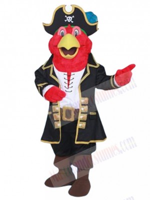 Pirate Parrot Mascot Costume Animal in Black Suit