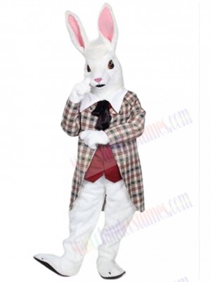 White Gentry Rabbit Mascot Costume Animal