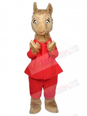 Llama Camel Mascot Costume Animal in Red Suit
