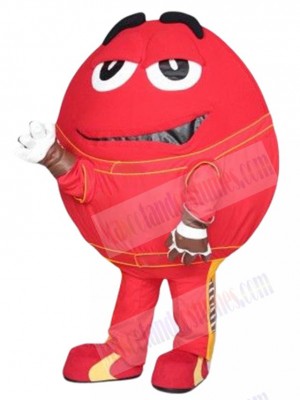 Red Milk Chocolate Mascot Costume Cartoon