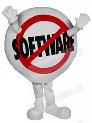 No Software Sign Mascot Costume Cartoon