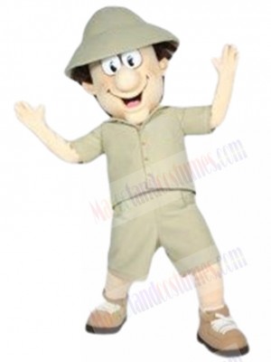Brave Explorer Boy Mascot Costume People