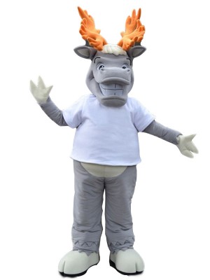 Deer Moose in White Shirt Mascot Costumes Animal 