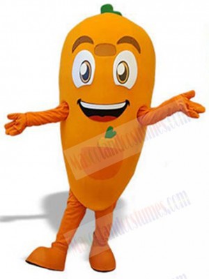 Happy Orange Carrot Mascot Costume Cartoon