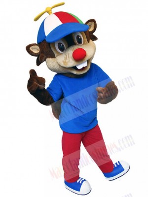 Cute Red Nose Squirrel Mascot Costume Animal