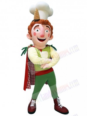 Smiling Pastry Chef Mascot Costume People