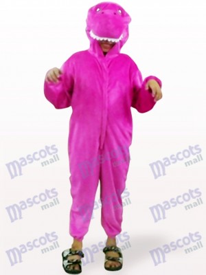 Shinny Purple Dinosaur Open Face Kids Mascot Costume