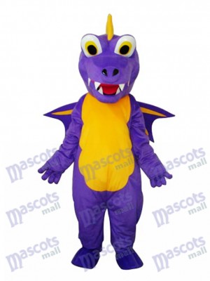 Long Thorn Purple Dinosaur Mascot Adult Costume