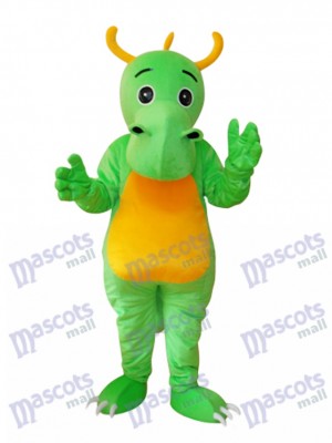 Big Nose Horned Green Dinosaur Mascot Adult Costume Animal  