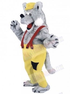 Gray Furry Wolf Mascot Costume Animal