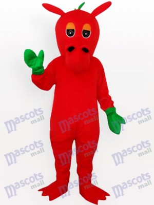 Red Dragon with Green Mitts Adult Mascot Costume
