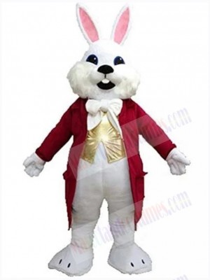 Easter Bunny Mascot Costume Animal in Red Tuxedo