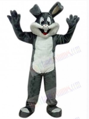 Easter Happy Gray Bunny Mascot Costume Animal