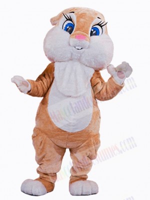 Orange Bunny Rabbit Mascot Costume Animal with White Belly