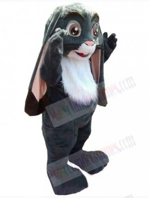 Dark Grey Easter Bunny Rabbit Mascot Costume Animal