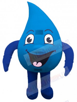 Funny Blue Water Drop Mascot Costume Cartoon