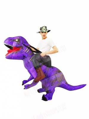 Purple Tyrannosaurus T-Rex Inflatable Carry Me Ride On Costume