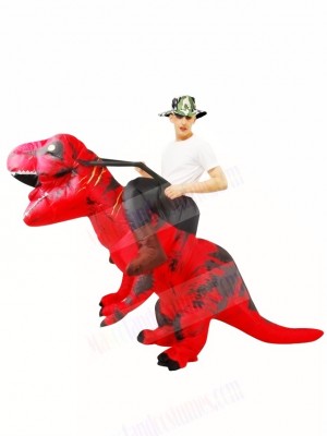 Red Tyrannosaurus T-Rex Inflatable Carry Me Ride On Costume