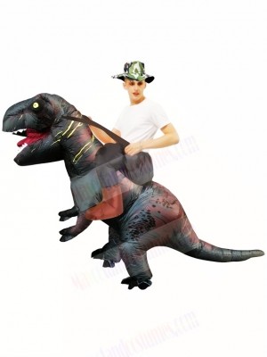 Gray Tyrannosaurus T-Rex Inflatable Carry Me Ride On Costume