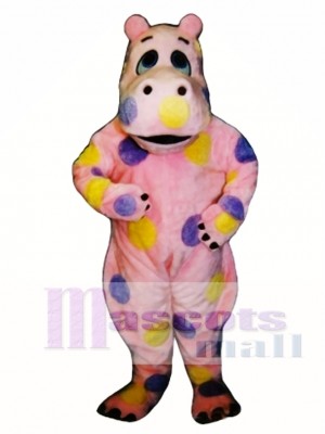 Cute Polka-dot Hippo Mascot Costume Animal 