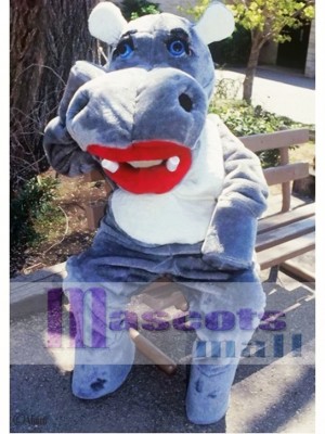 Cute Hillary Hippo Mascot Costume Animal 