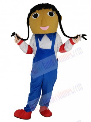 Cowgirl with Long Braids Mascot Costume