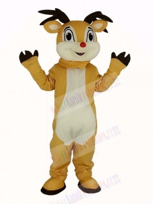 Cute Red Nose Rudolph Reindeer Mascot Costume Animal