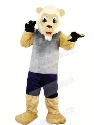 Lion with Grey Vest Mascot Costumes Adult