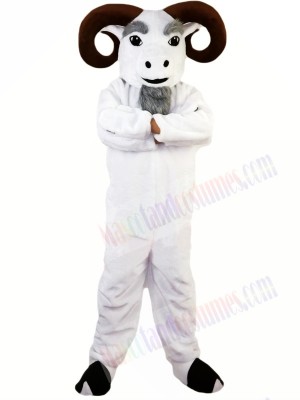 White Funny Ram Mascot Costume Adult Size Halloween 