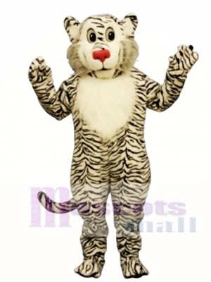 Shy White Lion Mascot Costume Animal