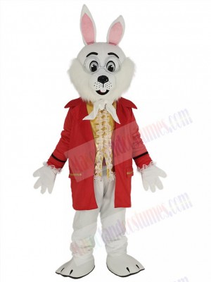 Wendell Rabbit Easter Bunny Mascot Costume Animal in Red Suit