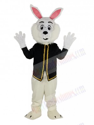 Easter Blue Bunny Rabbit in Black Waistcoat Mascot Costume