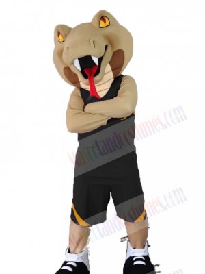 Cobra Snake Mascot Costume Animal in Black Vest