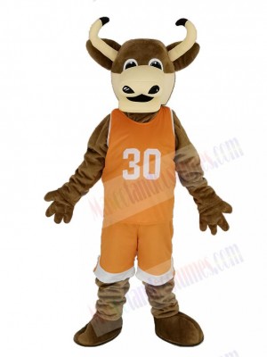 Texas Longhorns Bull in Orange Sportswear Mascot Costume Animal