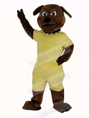 Brown Bulldog with Yellow Coat Mascot Costume Animal