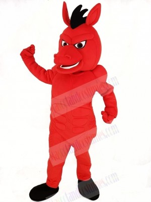 Fierce Red Mustang Horse Mascot Costume