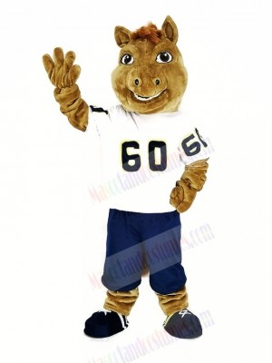 Sport Horse with White T-shirt Mascot Costume Animal