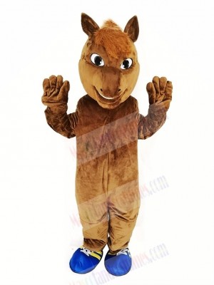 Brown Horse Race Mascot Costume