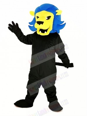 Fierce Blue Lion Mascot Costume Cartoon	