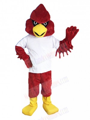 Power Cardinal Bird Mascot Costume with Yellow Beak Animal