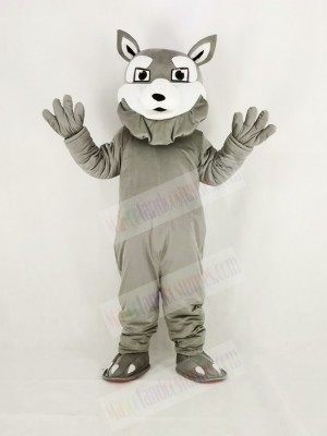 Power Gray Husky Dog Mascot Costume Cartoon