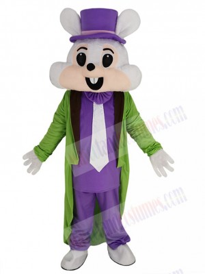 Easter Bunny Rabbit Mascot Costume Animal with Purple Magic Hat