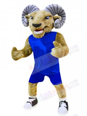 Royal Blue Jersey Ram Mascot Costume Animal