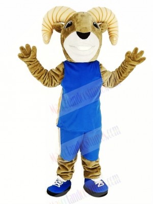 Power Sport Ram with Sportswear Mascot Costume Yellow Stripe
